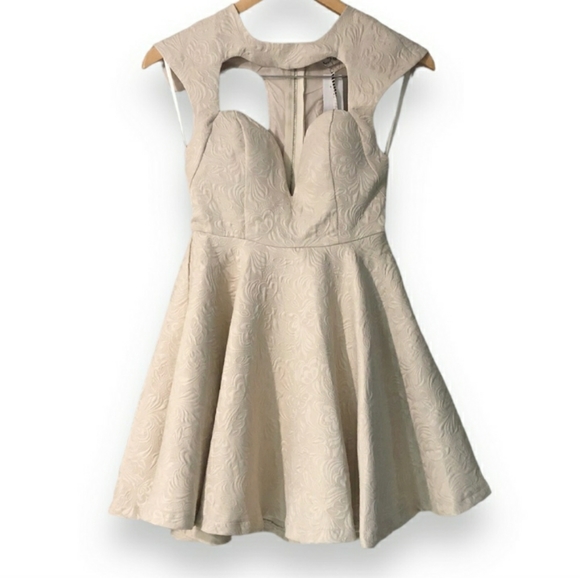 ANGEL BIBA Beige Jacquard Formal Dress NWT! - Picture 7 of 8